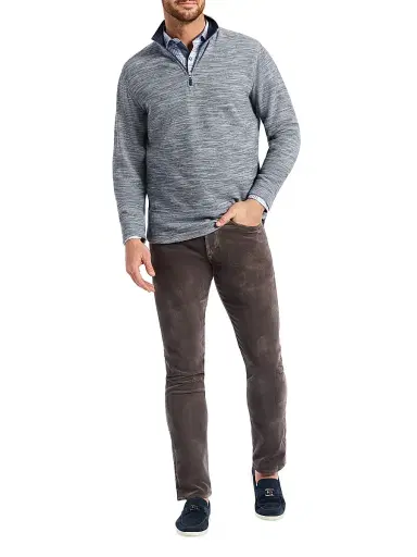 Robert Graham Men's Ledson Cotton Quarter-Zip Top - Navy | Thumbnail 2 Robert Graham Men's Ledson Cotton Quarter-Zip Top - Navy | Thumbnail 2