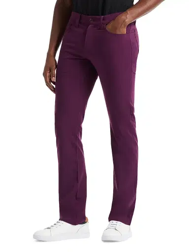 Robert Graham Men's Grady Straight-Leg Performance Pants - Berry | Thumbnail 3 Robert Graham Men's Grady Straight-Leg Performance Pants - Berry | Thumbnail 3