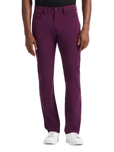 Robert Graham Men's Grady Straight-Leg Performance Pants - Berry | Thumbnail 1 Robert Graham Men's Grady Straight-Leg Performance Pants - Berry | Thumbnail 1