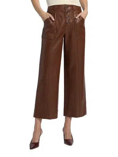 Cinq à Sept Women's Benji Faux Leather Pants - Dark Sepia | Thumbnail 3 Cinq à Sept Women's Benji Faux Leather Pants - Dark Sepia | Thumbnail 3