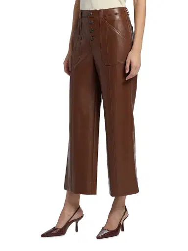 Cinq à Sept Women's Benji Faux Leather Pants - Dark Sepia | Thumbnail 4 Cinq à Sept Women's Benji Faux Leather Pants - Dark Sepia | Thumbnail 4