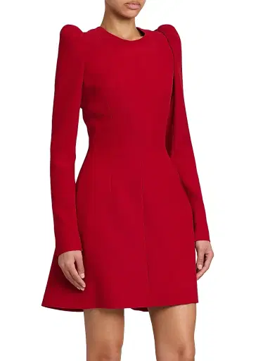 McQueen Women's Leaf Crepe Minidress - Crimson | Thumbnail 4 McQueen Women's Leaf Crepe Minidress - Crimson | Thumbnail 4