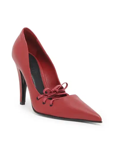 McQueen Women's Corset 100MM Leather Pumps - Crimson | Thumbnail 2 McQueen Women's Corset 100MM Leather Pumps - Crimson | Thumbnail 2