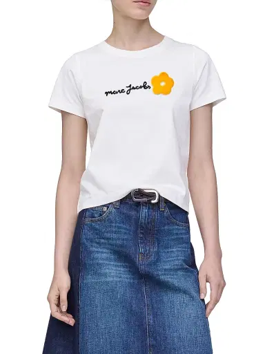 Marc Jacobs Women's Daisy Logo Cotton T-Shirt - White - Size XS | Thumbnail 3 Marc Jacobs Women's Daisy Logo Cotton T-Shirt - White - Size XS | Thumbnail 3
