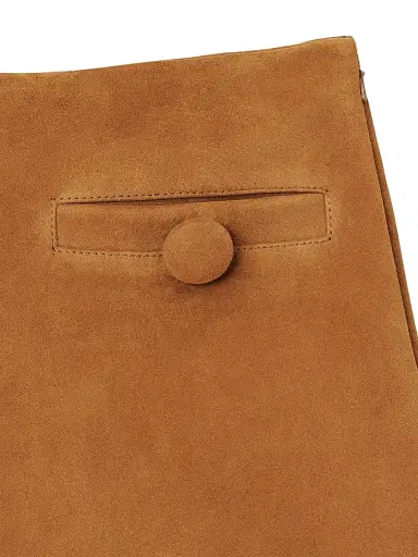 Marc Jacobs Women's Box Pleat A-Line Suede Miniskirt - Copper - Size 0 | Thumbnail 7 Marc Jacobs Women's Box Pleat A-Line Suede Miniskirt - Copper - Size 0 | Thumbnail 7