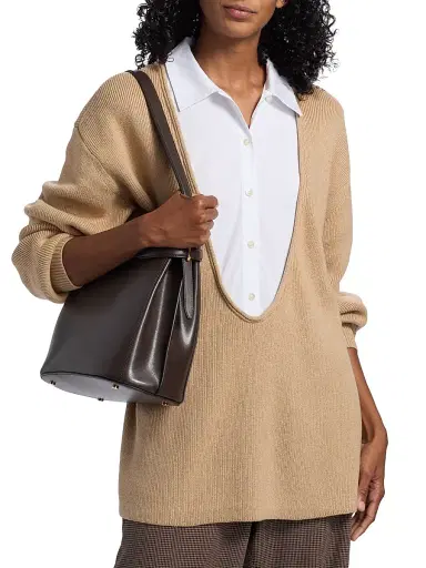 Staud Women's Coast Relaxed-Fit Bib Collar Sweater | Thumbnail 3 Staud Women's Coast Relaxed-Fit Bib Collar Sweater | Thumbnail 3