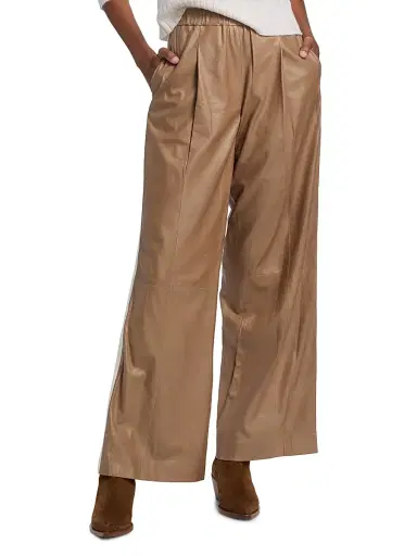 TWP Women's Eva Tux Leather Wide-Leg Pants - Kelp Bone | Thumbnail 3 TWP Women's Eva Tux Leather Wide-Leg Pants - Kelp Bone | Thumbnail 3