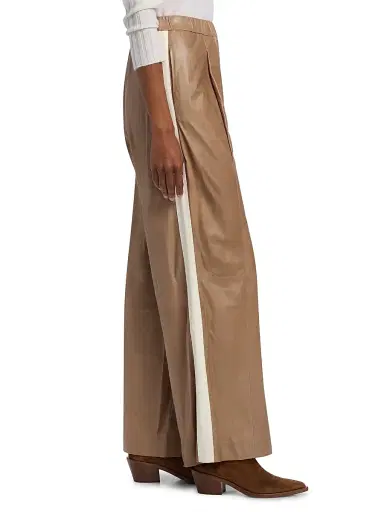TWP Women's Eva Tux Leather Wide-Leg Pants - Kelp Bone | Thumbnail 4 TWP Women's Eva Tux Leather Wide-Leg Pants - Kelp Bone | Thumbnail 4