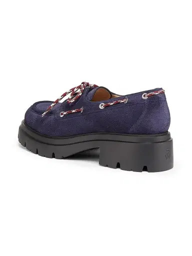 Stuart Weitzman Women's Hudson 40MM Suede Moccasins - Nice Blue | Thumbnail 3 Stuart Weitzman Women's Hudson 40MM Suede Moccasins - Nice Blue | Thumbnail 3