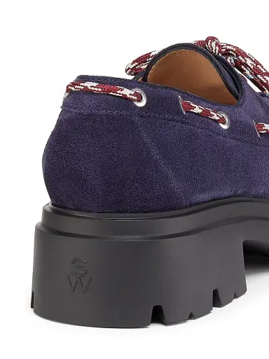 Stuart Weitzman Women's Hudson 40MM Suede Moccasins - Nice Blue | Thumbnail 5 Stuart Weitzman Women's Hudson 40MM Suede Moccasins - Nice Blue | Thumbnail 5