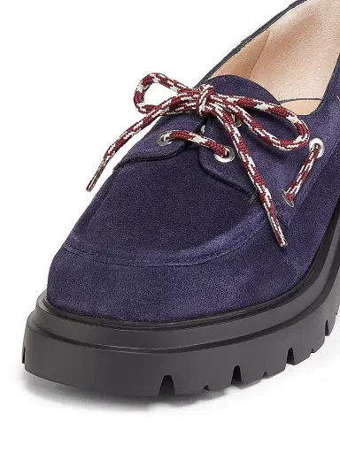 Stuart Weitzman Women's Hudson 40MM Suede Moccasins - Nice Blue | Thumbnail 6 Stuart Weitzman Women's Hudson 40MM Suede Moccasins - Nice Blue | Thumbnail 6