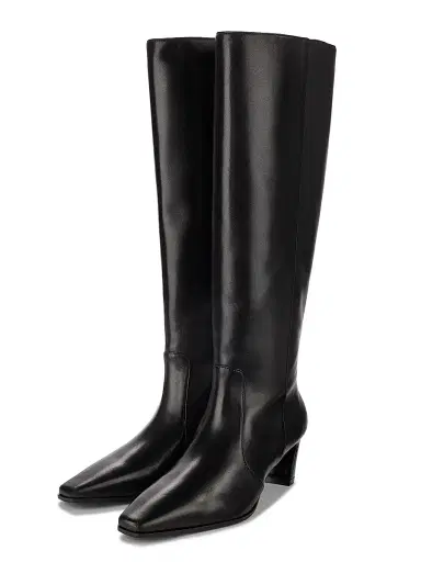 Stuart Weitzman Women's Stassi 50MM Leather Boots - Black | Thumbnail 2 Stuart Weitzman Women's Stassi 50MM Leather Boots - Black | Thumbnail 2