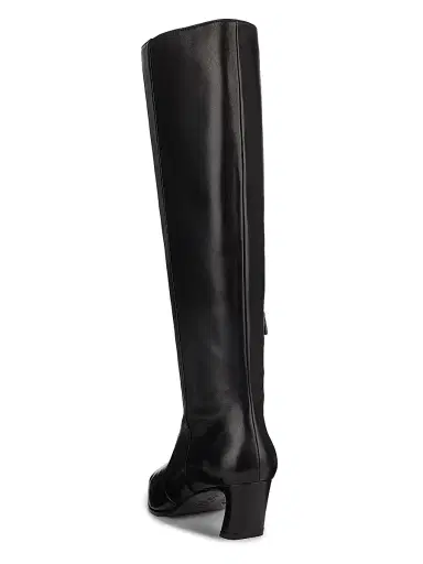 Stuart Weitzman Women's Stassi 50MM Leather Boots - Black | Thumbnail 3 Stuart Weitzman Women's Stassi 50MM Leather Boots - Black | Thumbnail 3