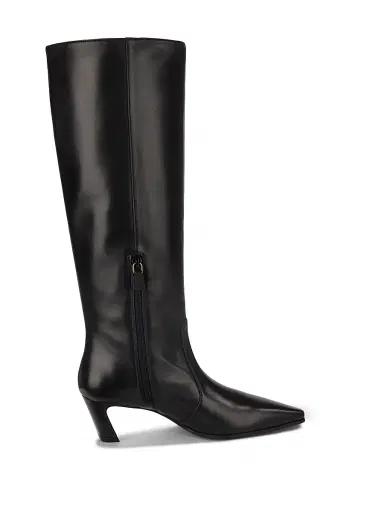 Stuart Weitzman Women's Stassi 50MM Leather Boots - Black | Thumbnail 5 Stuart Weitzman Women's Stassi 50MM Leather Boots - Black | Thumbnail 5
