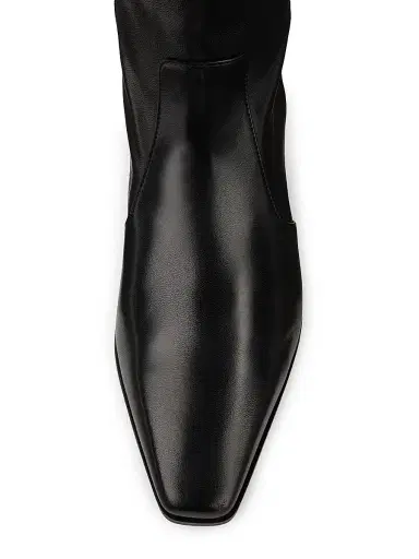 Stuart Weitzman Women's Stassi 50MM Leather Boots - Black | Thumbnail 6 Stuart Weitzman Women's Stassi 50MM Leather Boots - Black | Thumbnail 6