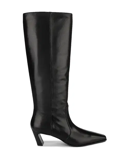 Stuart Weitzman Women's Stassi 50MM Leather Boots - Black | Thumbnail 1 Stuart Weitzman Women's Stassi 50MM Leather Boots - Black | Thumbnail 1