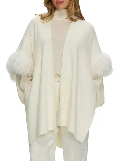 Gorski Women's Knit Vest with Select Mongolian Shearling Lamb Trim | Thumbnail 4 Gorski Women's Knit Vest with Select Mongolian Shearling Lamb Trim | Thumbnail 4