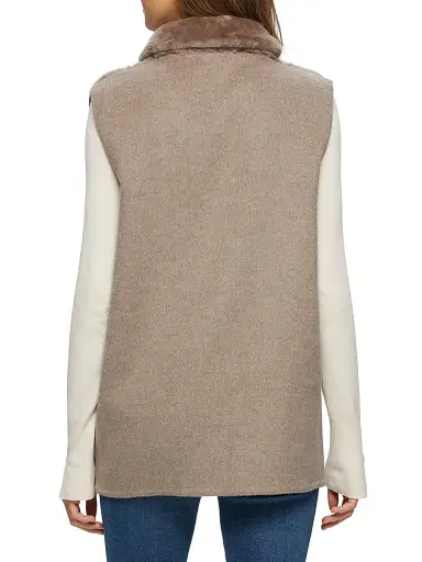 Gorski Women's Reversible Select Shearling Lamb Vest - Taupe - Size Large | Thumbnail 3 Gorski Women's Reversible Select Shearling Lamb Vest - Taupe - Size Large | Thumbnail 3