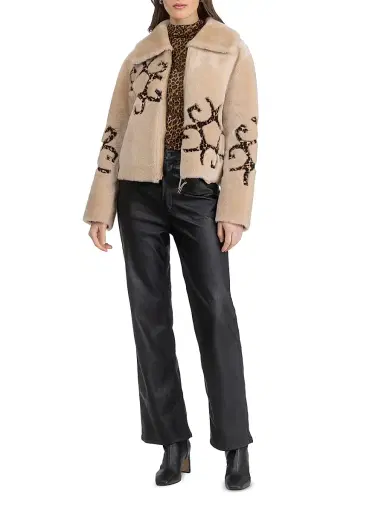 Gorski Women's Reversible Shearling Lamb Jacket with Insignia Intarsia | Thumbnail 5 Gorski Women's Reversible Shearling Lamb Jacket with Insignia Intarsia | Thumbnail 5