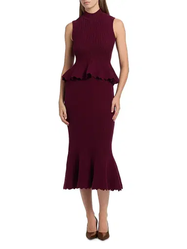 AKNVAS Women's Naja Cotton Knit Peplum Top - Bordeaux | Thumbnail 2 AKNVAS Women's Naja Cotton Knit Peplum Top - Bordeaux | Thumbnail 2
