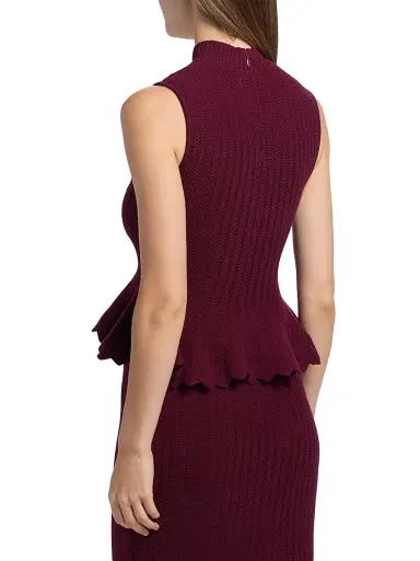 AKNVAS Women's Naja Cotton Knit Peplum Top - Bordeaux | Thumbnail 5 AKNVAS Women's Naja Cotton Knit Peplum Top - Bordeaux | Thumbnail 5