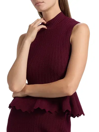 AKNVAS Women's Naja Cotton Knit Peplum Top - Bordeaux | Thumbnail 6 AKNVAS Women's Naja Cotton Knit Peplum Top - Bordeaux | Thumbnail 6