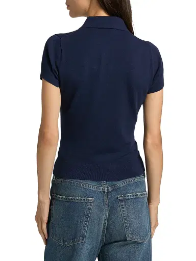 Reformation Women's Bentley Cotton Polo Sweater - Navy | Thumbnail 5 Reformation Women's Bentley Cotton Polo Sweater - Navy | Thumbnail 5