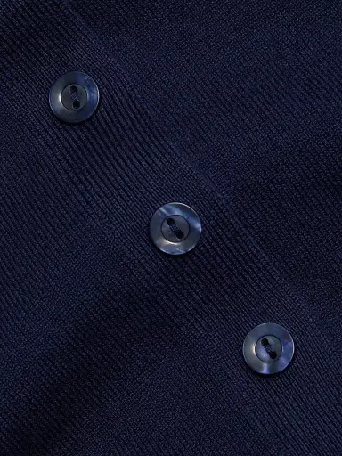Reformation Women's Bentley Cotton Polo Sweater - Navy | Thumbnail 7 Reformation Women's Bentley Cotton Polo Sweater - Navy | Thumbnail 7