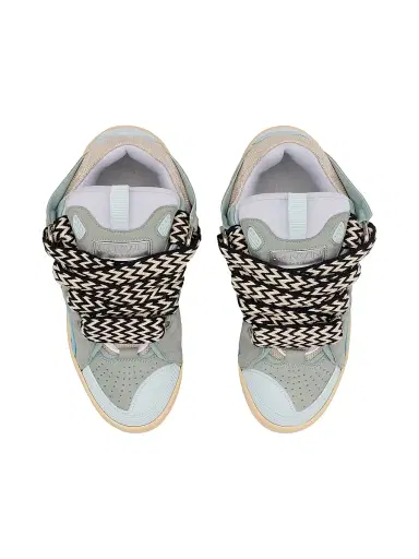 Lanvin Men's Leather Curb Sneakers - Pale Blue - Size 6 | Thumbnail 5 Lanvin Men's Leather Curb Sneakers - Pale Blue - Size 6 | Thumbnail 5