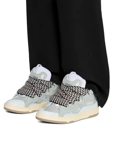 Lanvin Men's Leather Curb Sneakers - Pale Blue - Size 6 | Thumbnail 6 Lanvin Men's Leather Curb Sneakers - Pale Blue - Size 6 | Thumbnail 6