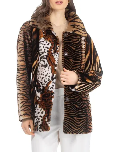 Gorski Women's Select Shearling Lamb Jacket Belt - Africa Print - Size Large | Thumbnail 2 Gorski Women's Select Shearling Lamb Jacket Belt - Africa Print - Size Large | Thumbnail 2