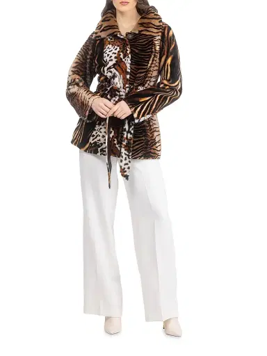 Gorski Women's Select Shearling Lamb Jacket Belt - Africa Print - Size Large | Thumbnail 5 Gorski Women's Select Shearling Lamb Jacket Belt - Africa Print - Size Large | Thumbnail 5