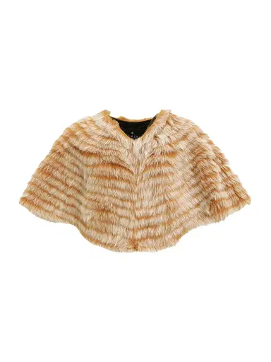 Gorski Women's Toscana Shearling Lamb Layered Capelet - Orange Brisa | Thumbnail 1 Gorski Women's Toscana Shearling Lamb Layered Capelet - Orange Brisa | Thumbnail 1