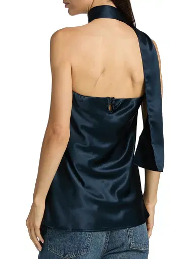 Reformation Women's Sienna Satin Strapless Top - Midnight - Size 10 | Thumbnail 5 Reformation Women's Sienna Satin Strapless Top - Midnight - Size 10 | Thumbnail 5