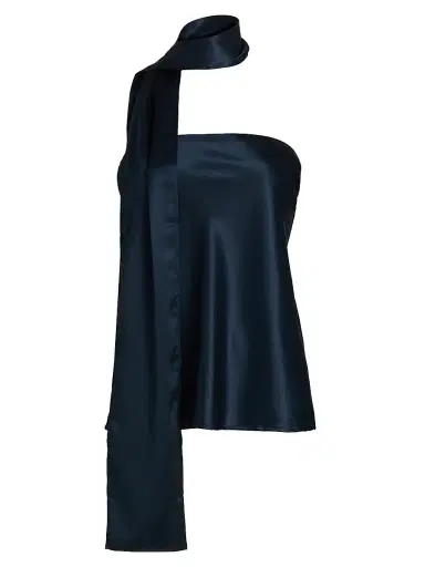Reformation Women's Sienna Satin Strapless Top - Midnight - Size 10 | Thumbnail 1 Reformation Women's Sienna Satin Strapless Top - Midnight - Size 10 | Thumbnail 1