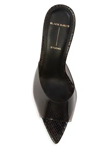 Black Suede Studio Women's Belle 80MM Snake Mules - Brown Snake Leather | Thumbnail 3 Black Suede Studio Women's Belle 80MM Snake Mules - Brown Snake Leather | Thumbnail 3