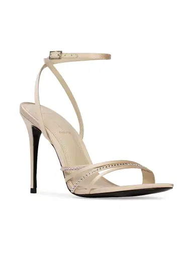Black Suede Studio Women's Ella 100MM Strappy Sandals - Champagne Satin Embellished - Size 12 | Thumbnail 2 Black Suede Studio Women's Ella 100MM Strappy Sandals - Champagne Satin Embellished - Size 12 | Thumbnail 2