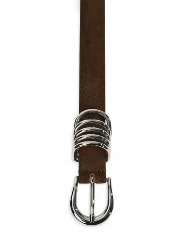 Déhanche Women's Hollyhock Suede Belt - Chocolate Silver | Thumbnail 2 Déhanche Women's Hollyhock Suede Belt - Chocolate Silver | Thumbnail 2