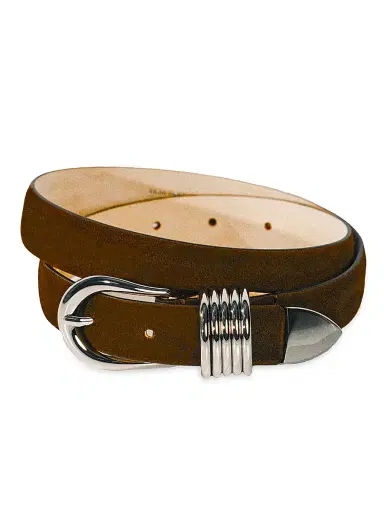 Déhanche Women's Hollyhock Suede Belt - Chocolate Silver | Thumbnail 1 Déhanche Women's Hollyhock Suede Belt - Chocolate Silver | Thumbnail 1