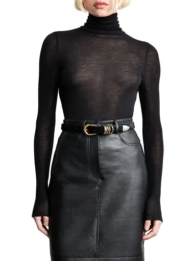 Déhanche Women's Hollyhock Cavallino Mixed Metal & Ponyhair Belt - Black Cavallino Mixed Metal | Thumbnail 2 Déhanche Women's Hollyhock Cavallino Mixed Metal & Ponyhair Belt - Black Cavallino Mixed Metal | Thumbnail 2