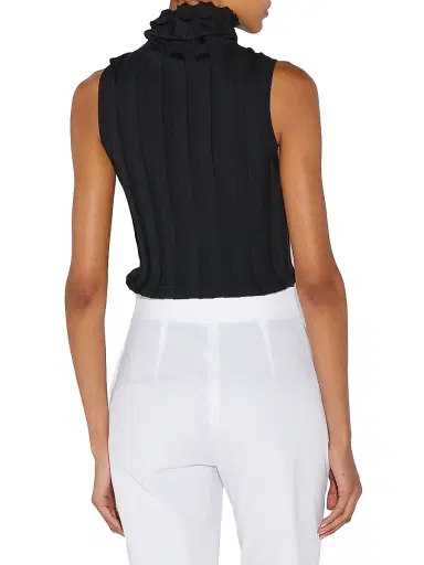 Callas Milano Women's Romy Sleeveless Turtleneck Sweater in Merino Wool Rib - Black | Thumbnail 3 Callas Milano Women's Romy Sleeveless Turtleneck Sweater in Merino Wool Rib - Black | Thumbnail 3