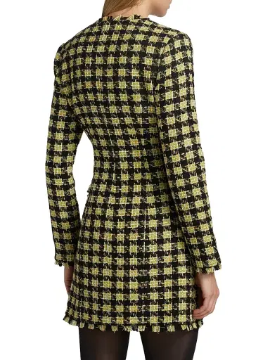 Toccin Women's Mallory Strong-Shoulder Tweed Dress - Jet Citron Multi | Thumbnail 5 Toccin Women's Mallory Strong-Shoulder Tweed Dress - Jet Citron Multi | Thumbnail 5