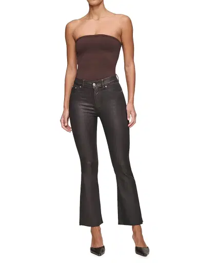 DL1961 Women's Bridget Boot High Rise Instasculpt Coated Crop Jeans - Chocolate Coated | Thumbnail 6 DL1961 Women's Bridget Boot High Rise Instasculpt Coated Crop Jeans - Chocolate Coated | Thumbnail 6