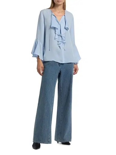 Kobi Halperin Women's Effie High-Rise Wide-Leg Pants - Indigo | Thumbnail 2 Kobi Halperin Women's Effie High-Rise Wide-Leg Pants - Indigo | Thumbnail 2