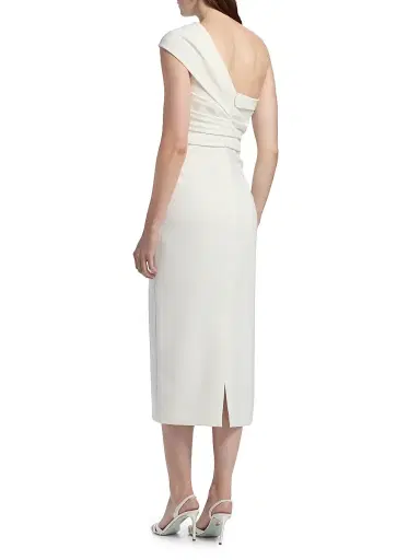 Amsale Women's Crepe Draped One-Shoulder Midi-Dress - | Thumbnail 5 Amsale Women's Crepe Draped One-Shoulder Midi-Dress - | Thumbnail 5