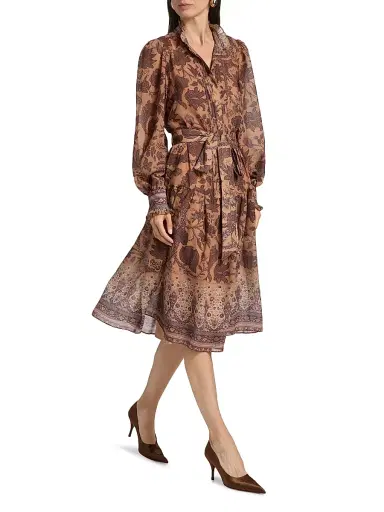 Kobi Halperin Women's Moses Printed Tiered Midi Dress - Beaver Multi | Thumbnail 2 Kobi Halperin Women's Moses Printed Tiered Midi Dress - Beaver Multi | Thumbnail 2