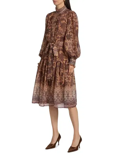 Kobi Halperin Women's Moses Printed Tiered Midi Dress - Beaver Multi | Thumbnail 4 Kobi Halperin Women's Moses Printed Tiered Midi Dress - Beaver Multi | Thumbnail 4