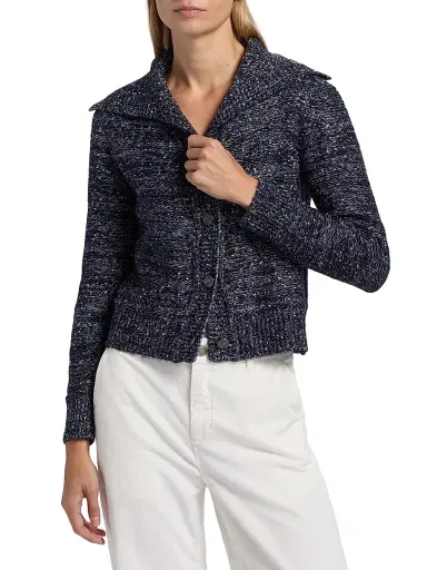 Kobi Halperin Women's Armand Speckled Cardigan - Navy | Thumbnail 3 Kobi Halperin Women's Armand Speckled Cardigan - Navy | Thumbnail 3