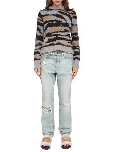 Zadig & Voltaire Women's Malty Merino Wool Camouflage Sweater - Dark Chocolate - Size Medium | Thumbnail 2 Zadig & Voltaire Women's Malty Merino Wool Camouflage Sweater - Dark Chocolate - Size Medium | Thumbnail 2