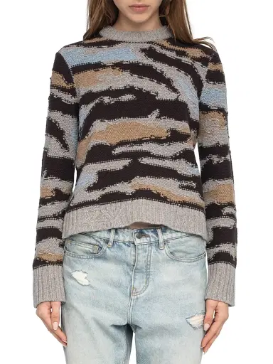 Zadig & Voltaire Women's Malty Merino Wool Camouflage Sweater - Dark Chocolate - Size Medium | Thumbnail 3 Zadig & Voltaire Women's Malty Merino Wool Camouflage Sweater - Dark Chocolate - Size Medium | Thumbnail 3